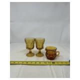 vintage Anchor Hocking Fairfield amber glass