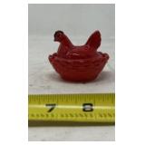 vintage Fenton Art Glass red and white slag glass
