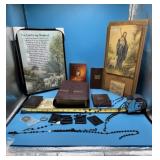 Collection of Christian religious items,