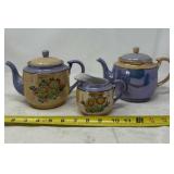 vintage Japanese lusterware tea set features a