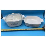 2-CorningWare casserole dishes in the iconic Blue