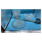 Vtg pressed or cut glass collectible pieces,