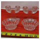 Pair Of Deco Anchor Hocking Queen Mary Double