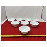 vintage Indiana Glass Wild Rose milk glass bowl