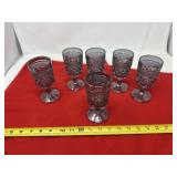 Anchor Hocking Wexford smoke gray claret wine