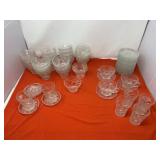 GLASS CUPS & SAUCERS