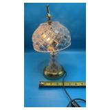 Cut lead crystal lamp features a distinctive