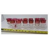 13 Kings Crown Thumbprint Cordials Indiana Glass