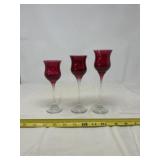 vintage cranberry glass stemware items