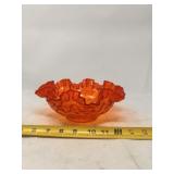 Fenton Amberina Thumbprint glass bowl,