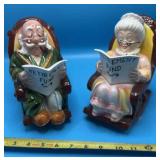 Lefton "Retirement Fund" ceramic piggy banks from