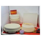 Tupperware Cake Carrier, & veggie tray