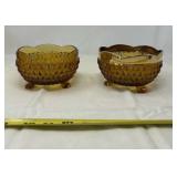 vintage Indiana Glass amber cordial glasses in