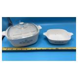 2-CorningWare casserole dish features the iconic