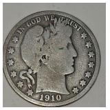 1910-S  Barber half dollar silver