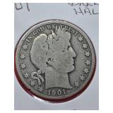1901 Barber Half Dollar