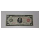 1913 $10 red seal large note.