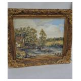 Oil painting on canvas signed cannot make out the