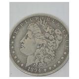 1894 Morgan silver dollar