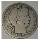 1912-D  Barber half dollar silver