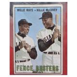 1967 Topps Baseball #423 Fence Busters Mays