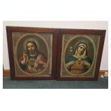 Too old religious pictures in Oak frames