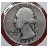 1935-D Washington Silver Quarter