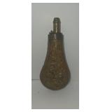Civil War era copper and brass powder flask