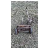 Rustic manual reel push mower,