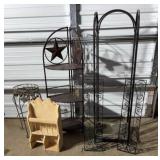Home Decor-Metal Shelves, Wood Shelf, Metal Plant