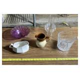 Plastic Purple glassware and antique barware