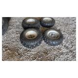 4-used ATV tires mounted on metal rims,