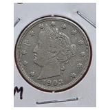1903 Liberty Nickel With Cents