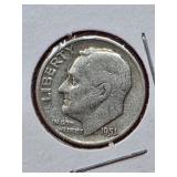1951-D Roosevelt Silver Dime