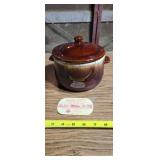 McCoy Brown Drip Stoneware Bean Pot