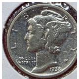 1938-D Mercury Dime