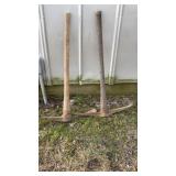 Pickaxes featuring wooden handles and metal Heads