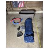 Blow up mattress with air pump, pool noodles, bed
