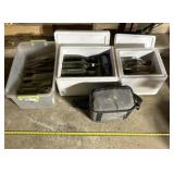 Coolers with wine bottles and plastic tote