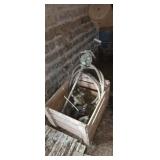 Wood crate with pumps