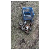 Crate of industrial cart casters and wheels,