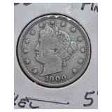 1900 Liberty Nickel With Cents