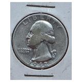 1942-S Washington Silver Quarter