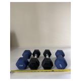 8 and 12 pound hand weights.