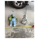 Fiberglass blue bibs and boy who is cracked.