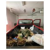 Christmas ornaments, pillow, wreaths and plastic