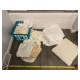 Rug, sheets and pillow cases.