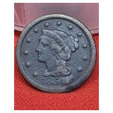 1854 Braided Hair Cent