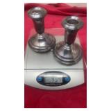 Weighted sterling silver candleholders 434g