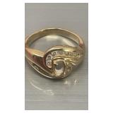Vintage marked 14k Yellow Gold Diamond Twist